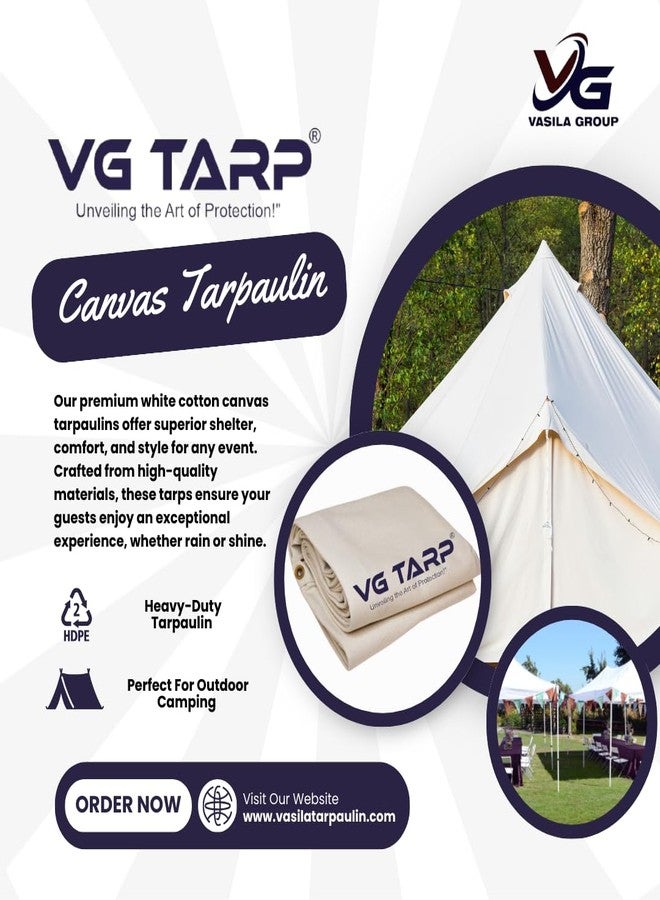 VG TARP غطاء قماش مشمع شديد التحمل ومقاوم للماء بنسبة 100% من VG TARP | قوي للغاية، مزود بحلقات تثبيت، مقاوم للأشعة فوق البنفسجية | غطاء متعدد الأغراض للحماية من المطر والأسقف والمظلات، معالج ضد الأشعة فوق البنفسجية، 500 جرام/متر مربع | 9 × 12 - Image 4